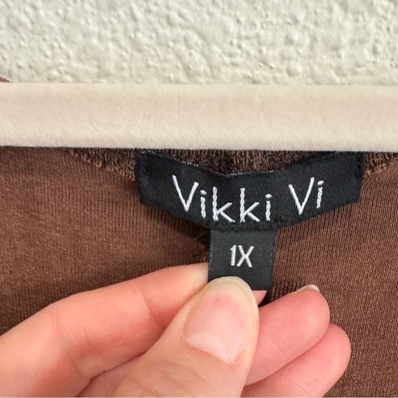 Vikki Vi Maxi Velvet Dress Size Size 1X Tank Dress Brown Travel Vacation Minimal - Picture 3 of 8